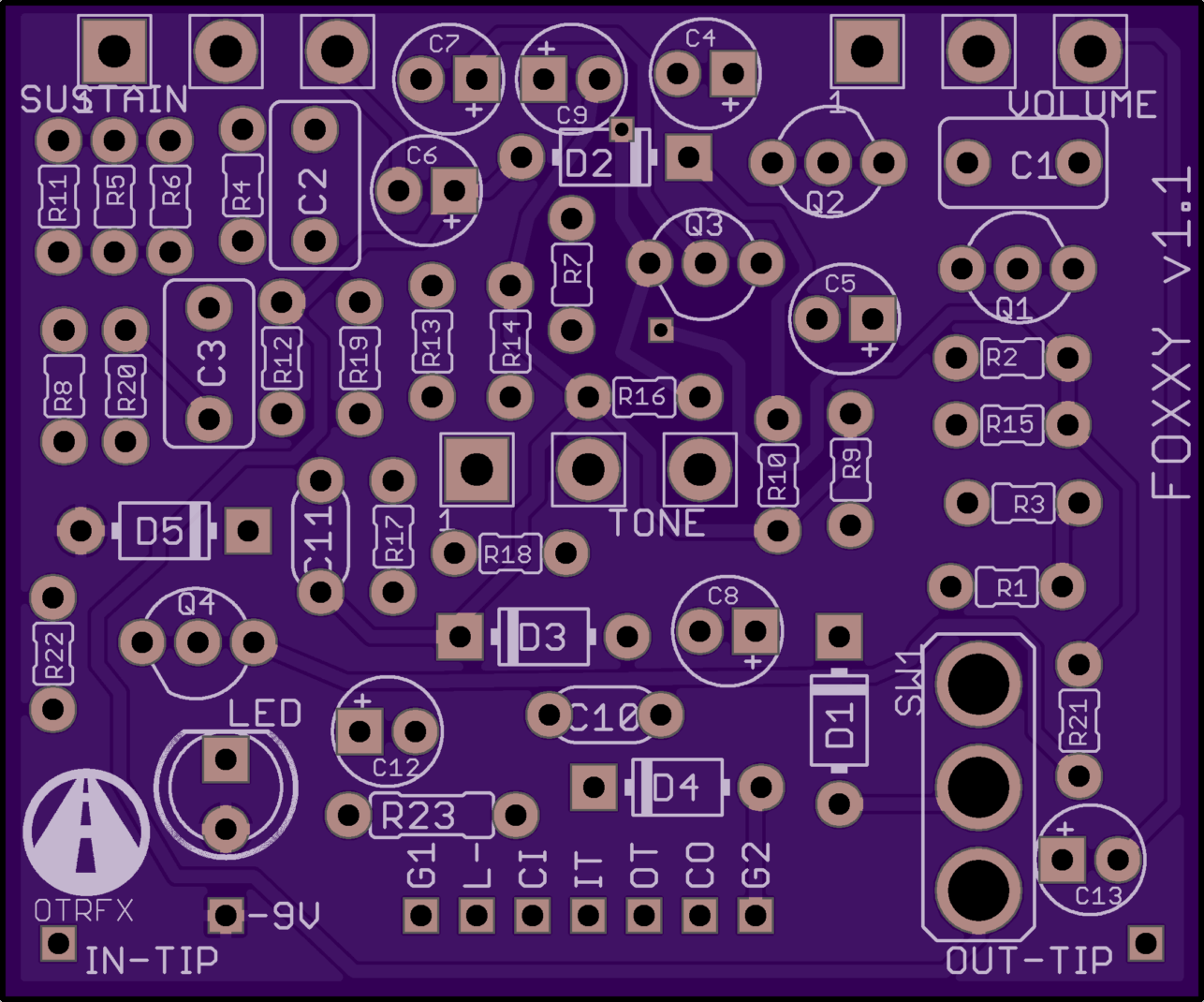 DIY PCB Project - Foxx Tone Machine Octave Fuzz Pedal